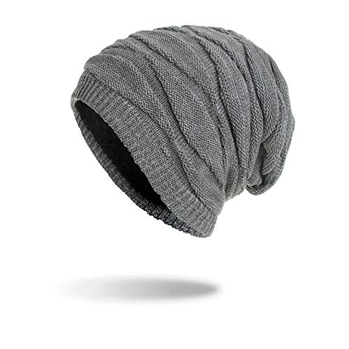 Gorra de Invierno Sombrero Unisex Gorro de Punto Suave Forro de Punto Gorra Gruesa y cálida Gorros de esquí Holgados Sombrero de Lana Gorras holgadas de Skate para Hombres y Mujeres Pareja
