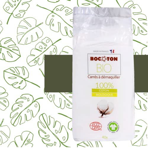 Bio Organic Soft Mini Square Makeup Remover Cotton Pads, Use n Throw Makeup Cleansing Wipes for Powder, Creams Nail Polish Removing 40 Pc
