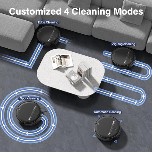 Image of Robot Vacuum and Mop Combo, 2 in 1 Robotic Vacuum Cleaner for Pet Hair, Low Profile Automatic Vacuum Cleaner for Hard Floor and Carpet with App /Voice /Remote Control, Anti-Fall /Anti-Bump, Auto Recharge