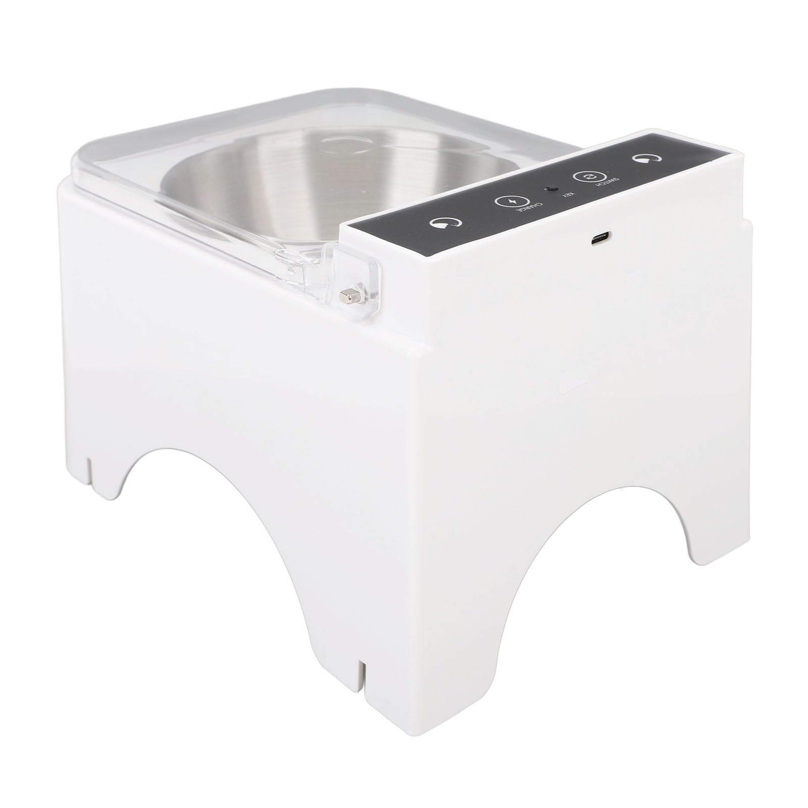 Ciotola per Mangiatoia Automatica per Cani e Gatti, Design Igienico Rialzato Interni Domestici, Elegante Coperchio Trasparente, Mangiatoia Gatti con Rilevamento Automatico Promuovere