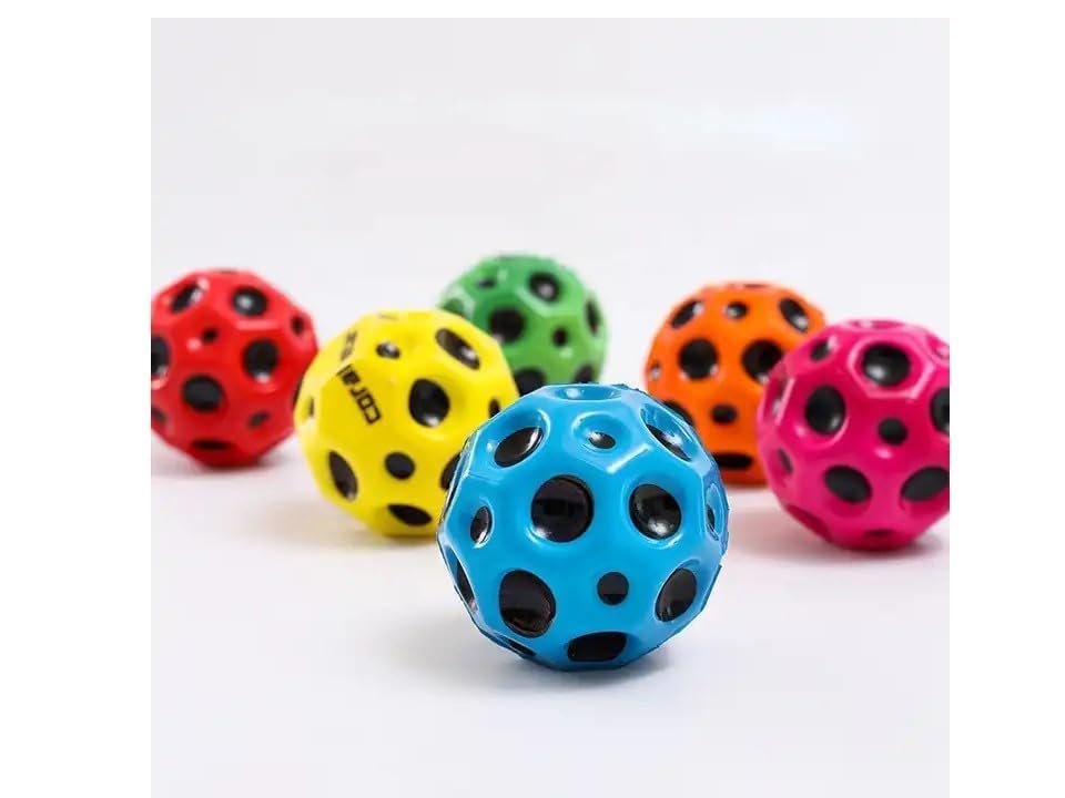 DMDENT Moon Bouncy Coral Anti Stress Bouncing for Kids Soft Rubber Bounce Set Playground Gift Boys Girl Crazy Fun Super Star Children Bouncy Ball Rendom Colour (Bouncy) (Pack of 1)