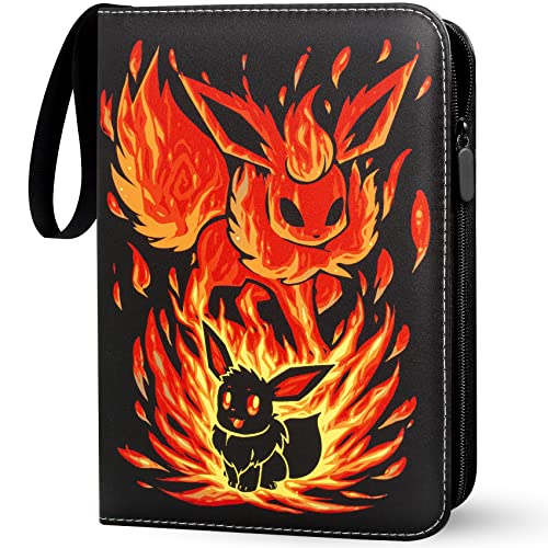 Sammelalbum für Poke-mon karten, Sammelkarten Album 50 Seiten 400 Karten, Karten Album Halter Heft Ordner Buch für Poke-mon mit 50 abnehmbaren Hüllen Cover