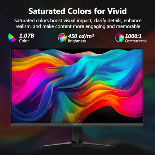 Image of 4K Monitor, Z-Edge 27 inch IPS Monitor, UHD 3840x2160 IPS Computer Monitor, 450 cd /m, 160Hz Refresh Rate, 1ms Response Time, G274K Ultra-Thin Bezel