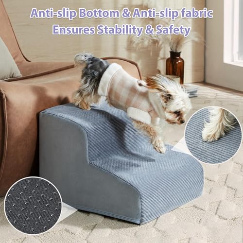 Dogstairsforsmalldogs3stepsdogrampforbedandcouchpetstairswithhighlysupportivefoamandnonslipbottomdogstepsforcatdoggiehigh157inch Urban Country Home Decor Dog stairs for small dogs 3 steps dog ramp for bed and couch pet stairs with highly supportive foam and non slip bottom dog steps for cat doggie high 157 inch urban country home decor