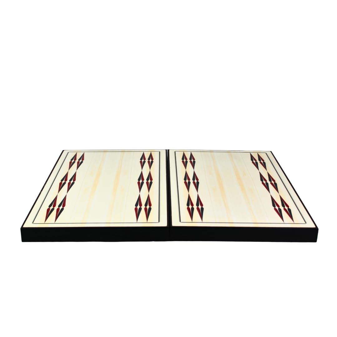 Juego de backgammon de madera de 23 pulgadas con diseño blanco