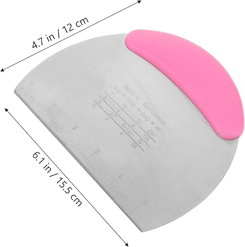 Miniatura 5 de Hemoton 2 herramientas para parrilla de masa de pizza, 2 piezas, raspador de masa de acero inoxidable, cortador de masa de pasteles, raspadores para