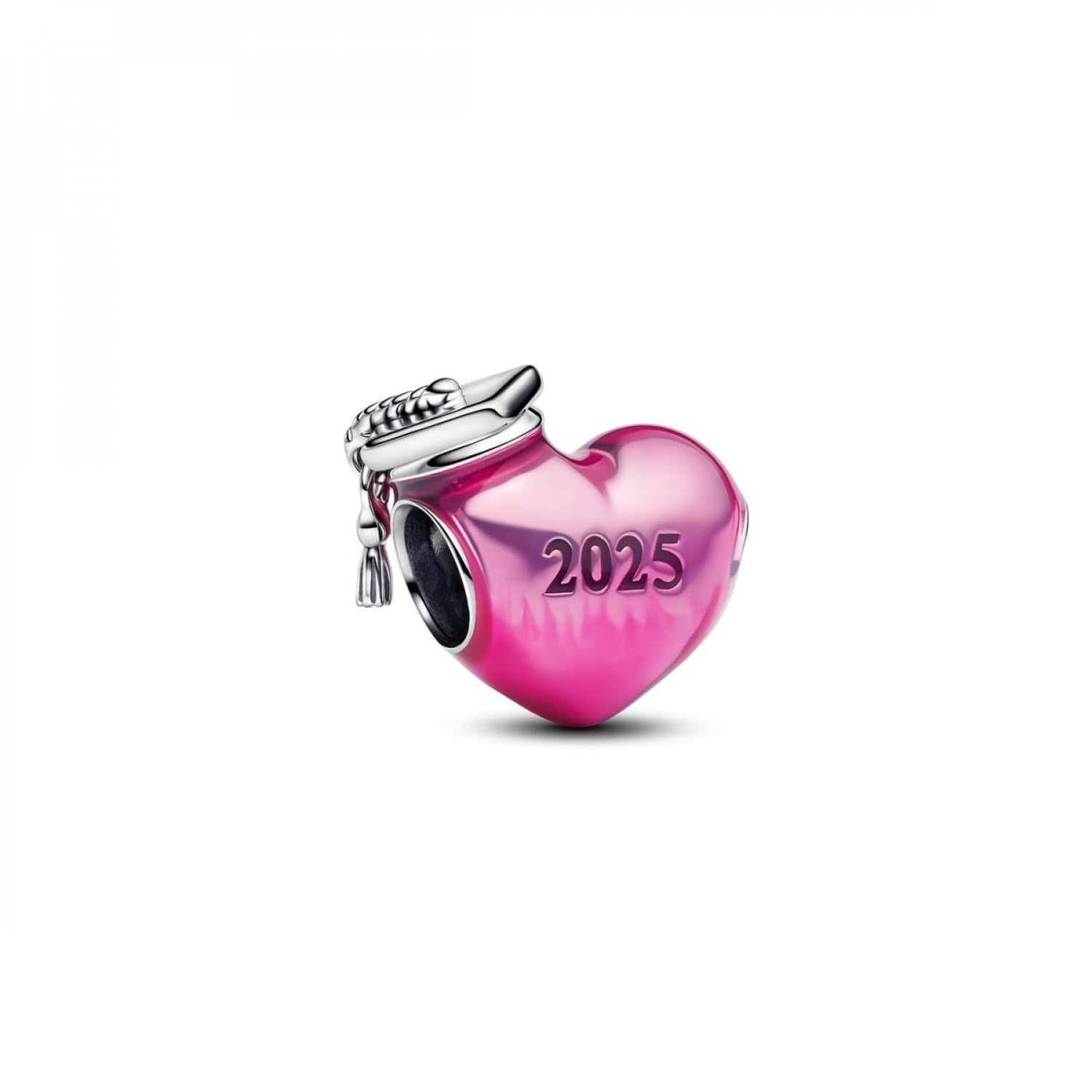 PANDORA Moments 793788C01 - Charm a forma di cuore in argento Sterling 2025, compatibile con braccialetti Moments, 7,​5x12x13 mm, Argento sterling, Nessuna pietra preziosa