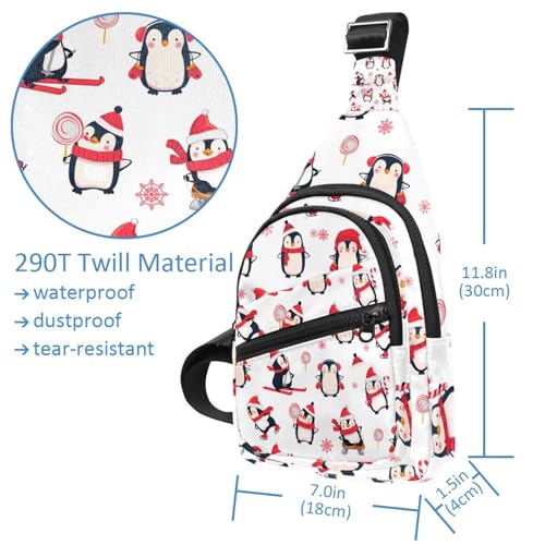 Mochila bandolera de pingüino navideño para tus excursiones al aire libre 4