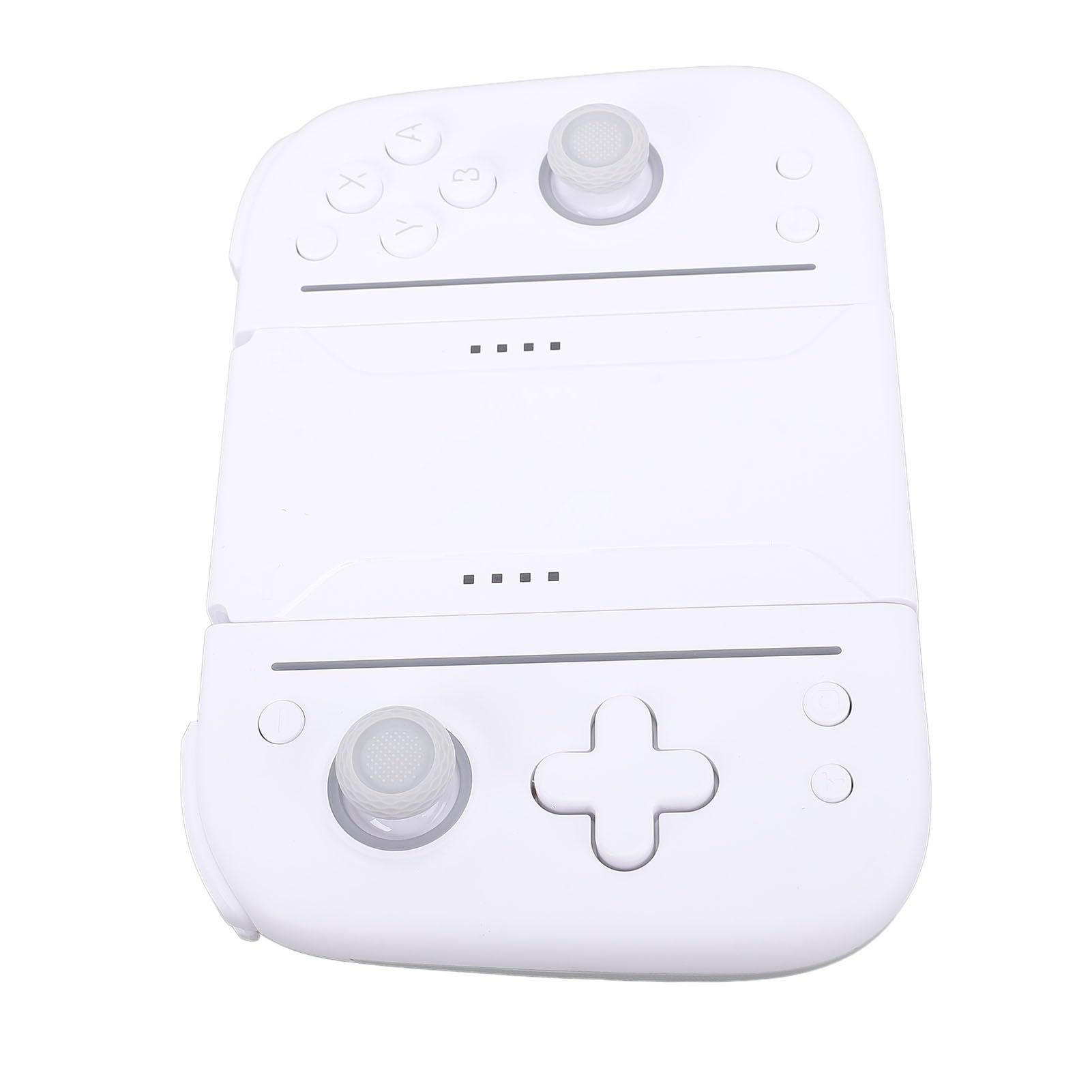 Fabater Controller di Gioco con Illuminazione RGB, Vibrazione Regolabile per Giochi Mobili, Tasti Meccanici per Giocatori Competitivi, Batteria a Lunga Durata (Bianco Grigio)