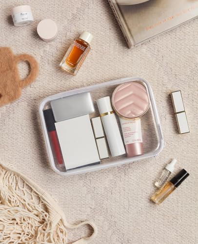 3PCS Clear Hard Shell Zipper Case,Portable Cosmetic Bag with Zipper, Diaper Bag Organizing Pouches, Kid's Toy Storage Organizer Bins,Hard Plastic Case, Halloween Thanksgiving Storage Bins3