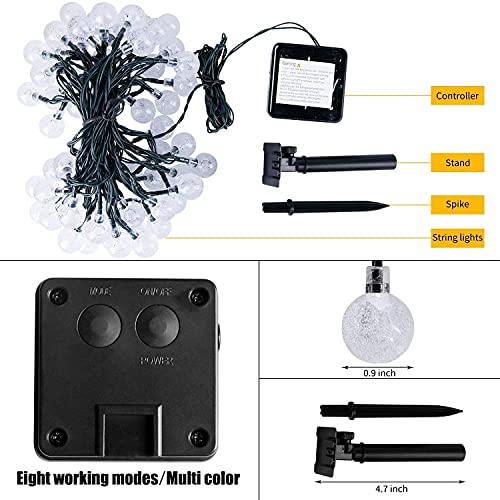 Luzes Solares de Corda, BCXAXA 60 LED 11M de Luzes de Natal Externa com 8 modos de Iluminação, Luzes