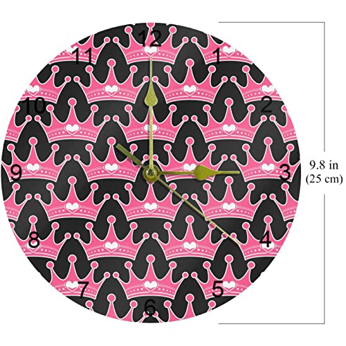 Horloge murale silencieuse avec chiffres arabes pour décoration maison rose - 7