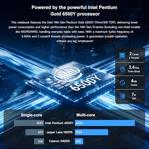 Image of Windows11 Por Intel Laptop,15.6″ Notebook PC with Office 2024,8GB RAM /256GB SSD /Privacy Camera Cover /Intel Pentium 6500Y /FHD1080 /Type-C /7.7V 5800mAh /HDMI /for Student and Busines