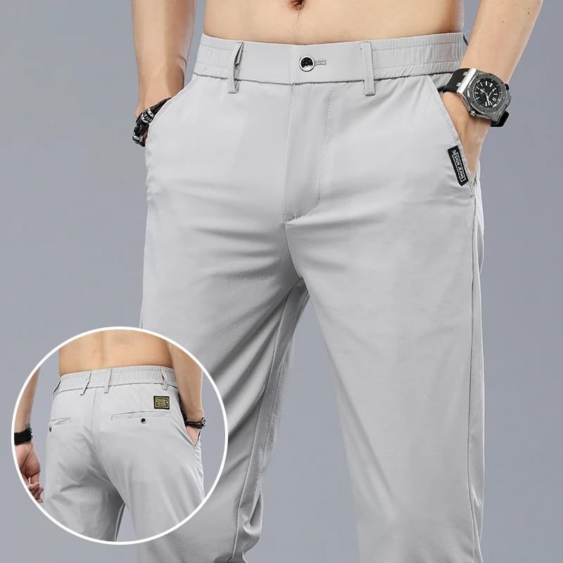 Summer Casual Pants Men Thin Soft Business Korean Slim Male Trousers2