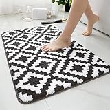 HOMEIDEAS Bathroom Rugs, Soft and Absorbent Microfiber Bath Mats, Non-Slip Shaggy Durable Thick Bath