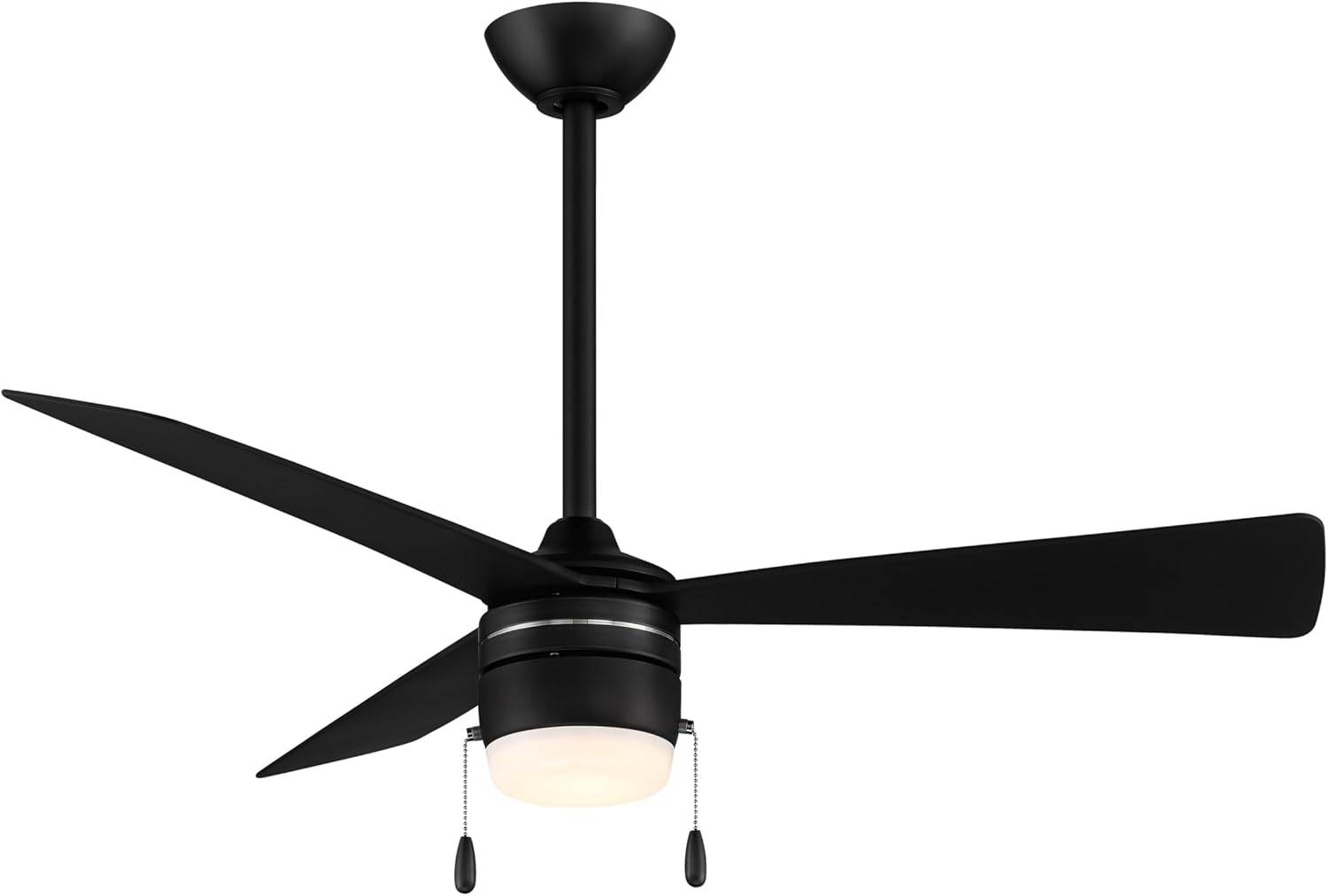 MINKA-AIRE F676L-BRS/SL Vital 44" 3-Blade LED Ceiling Fan in Brilliant Silver Finish with Silver Blades and a White Lens