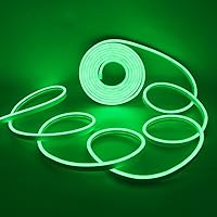 Vista 2 de XUNATA Tira de luces LED verdes, tira de luces LED de neón flexible para exteriores, DC 12V 13.12 pies4M 2835 120LEDsM, barra de luz de silicona