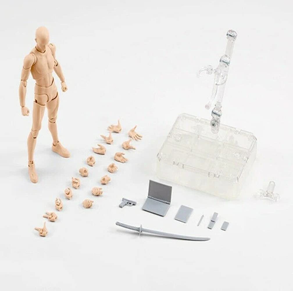 ausuky Figurines de dessin pour artistes - Mannequin humain - Kit homme/ femme (couleur peau, femme