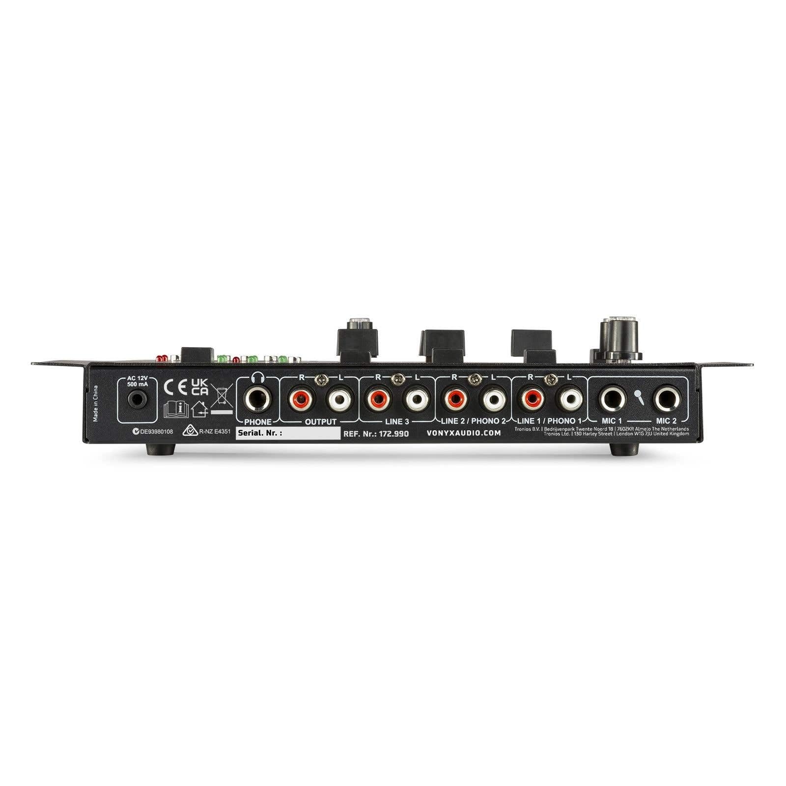 Vonyx STM3030 DJ Mischpult für PC, 4-Kanal DJ Controller, Audio Mixer, USB, SD, MP3 Player, Aufnahmefunktion, Bluetooth DJ Mixer mit Crossfader, 2x MIC-IN, Talkover, CUE, 3x Line-In