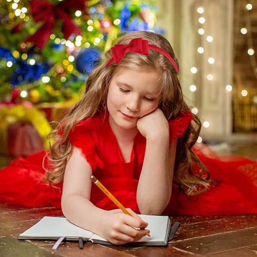 SYEYCW 4 Pcs Red Bow Hairbands, School Bows Headbands, Girls Uniform Bow Headband, Hair Accessories for Girls, Toddlers, Teens, Alice Ribbon Bands, Gift for Christmas Birthday New Year Present - Image 6