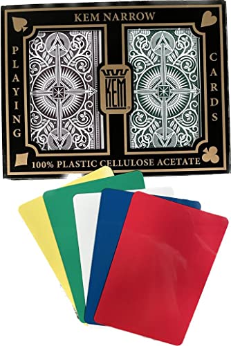 KEM Playing Cards - Brown and Green Narrow Deck with 2 Free Cut Cards