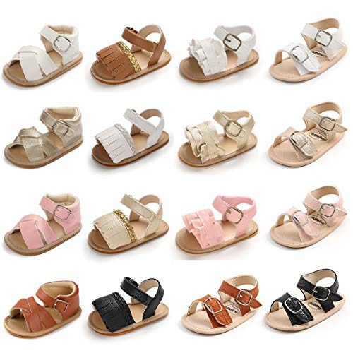 Babelvit Infant Baby Girls Boys Soft Summer Sandals Casual Dress Shoe Flower Tassel Anti Slip Rubber Sole Outdoor Flats Toddler First Walker Shoes