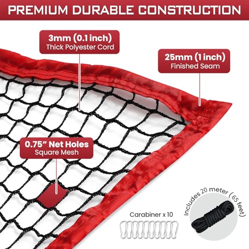 Image of Golf Netting, 10ft, 15ft, 20ft Sports Netting - Heavy Duty High Impact Multi-Sport Practice Net for Golf, Baseball, Soccer, Hockey, Lacrosse, Backyard Driving & Training Barrier