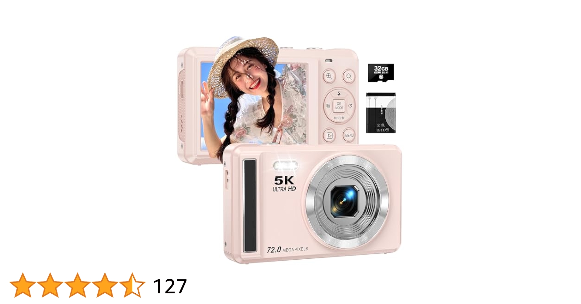 新品未使用 デジタルカメラ 7200万画素 16倍ズーム 2.8インチ 5K録画 Amazon | デジタルカメラ、8K HD 68MP 2.7インチ表示画面、16X