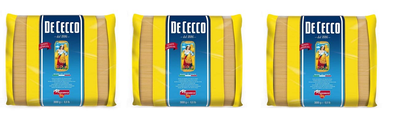 3x De Cecco Spaghetti Pasta di Semola di Grano Duro Hartweizengrieß Pasta 100% Italienische Pasta Längliche Pasta Packung mit 3Kg
