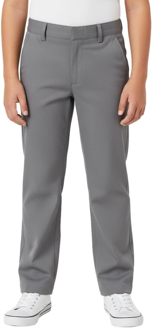 Boy's Uniform Twill Pants Flat Front Pants