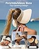 FURTALK Sun Hats for Women Wide Brim Beach Hat Straw Visor Ponytail Summer UV Packable Foldable Beach Vacation Essentials Khaki #2