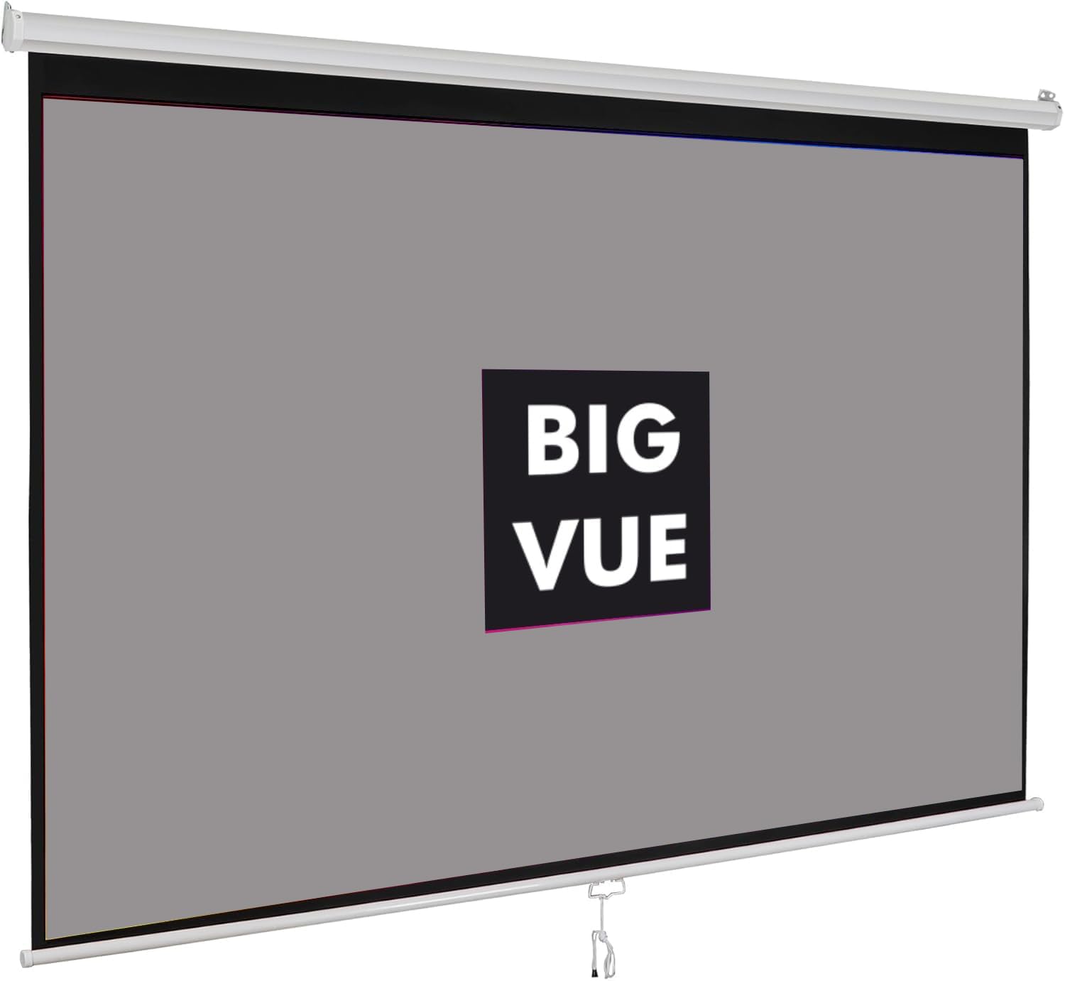 BIG VUE 119 Inch Grey Manual Pull Down Projector Screen - Image 1