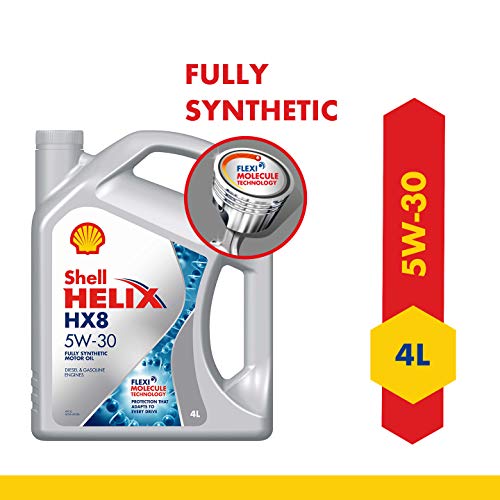 Image of Shell Helix Extra 5W-30 API SP Fully Synthetic Oil for Petrol, Diesel & CNG Cars (5L), Enhanced Efficiency with Anti friction Technology