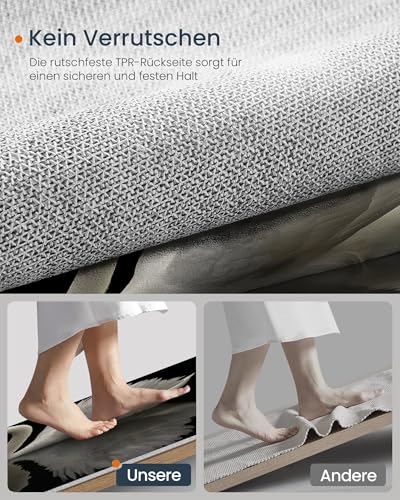 Paillasson Extérieur Intérieur Tapis de Cuisine Antidérapant Noir