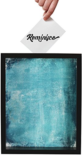 Shadow Box Display Case – Top Loading Black Wood Frame - Showcase Bottle Caps, Shells, Ticket Stubs, Airline Tickets, and More (Turquoise) - Thumbnail 5