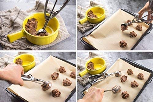Ice cream scoops 3 sets of stainless steel durable cookie scoops set of 3 for biscuit baking and cake party