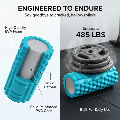 Image of DR PT High Density EVA Foam Roller for Deep Tissue Massage & Muscle Recovery | Back & Leg Pain Relief Roller for Gym, Yoga & Physiotherapy | Improves Flexibility & Reduces Muscle Soreness
