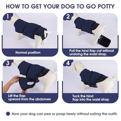 Image of Nanaki Recovery Suit for Dogs-Onesie for Surgery Male Female Spay /Neuter, Bodysuit Abdominal Wounds Bandages,E-Collar Alternative Prevent Licking, Soft Protective Post-Op Wear Pet Pajamas, S
