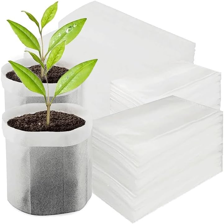 50pcs Plant Grow Bags Non-Woven Biodegradable Nursery Bag, for Vegetable Flower Fruit Saplings Tree Fabric Seedling Pouch Indoor Outdoor Parts(48x43cm)