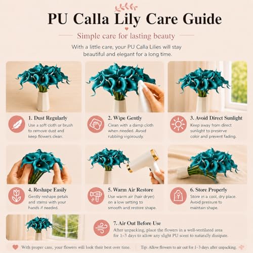 Image of Mandy's 12pcs Teal Calla Lily Artificial Flowers