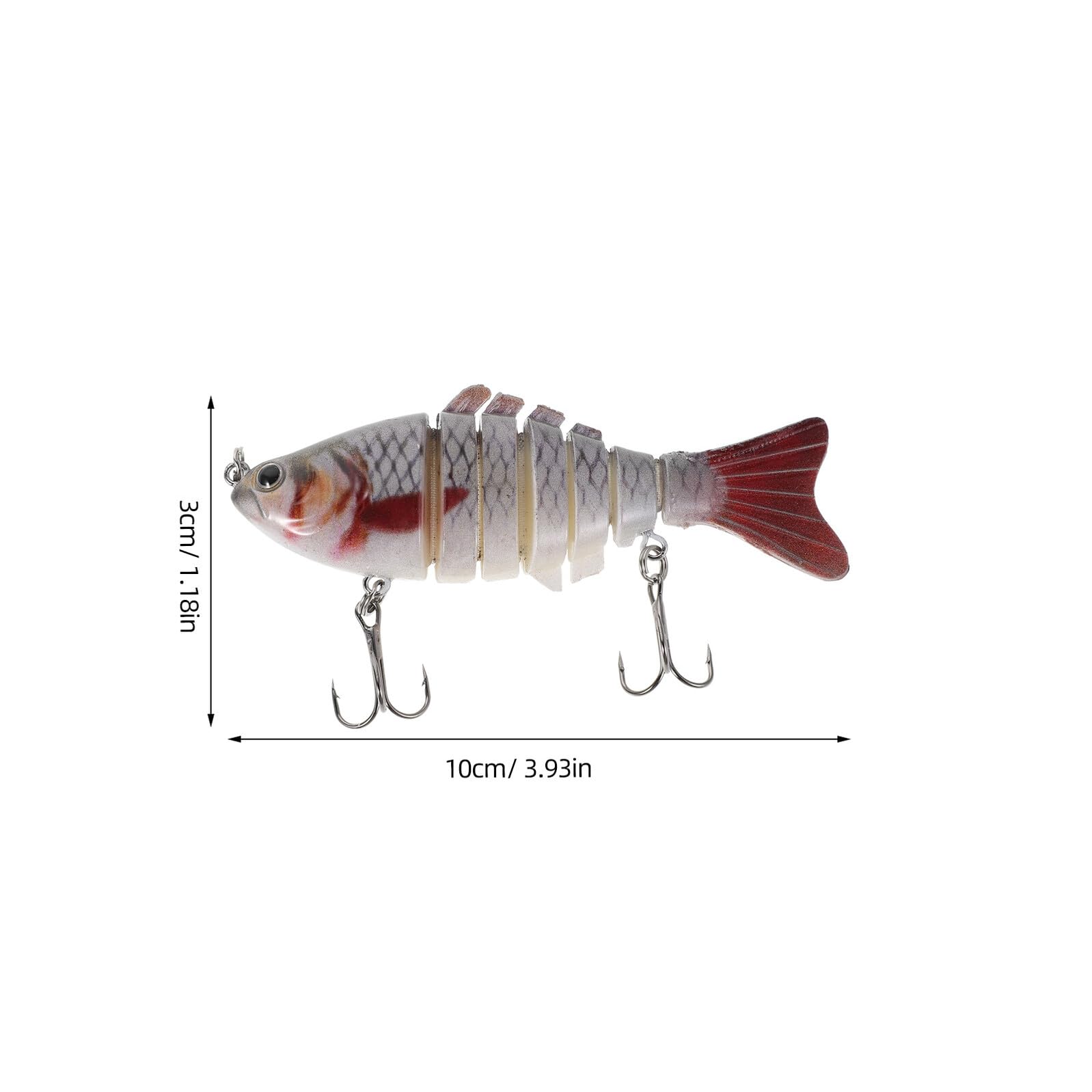 Abaodam Lot de 10 Leurres de Pêche Segmentés 3D en Plastique, Appâts Nageurs Articulés 10 Cm, Leurres de Surface Polyvalents pour Pêche en Mer Eau Douce au Bar la Truite