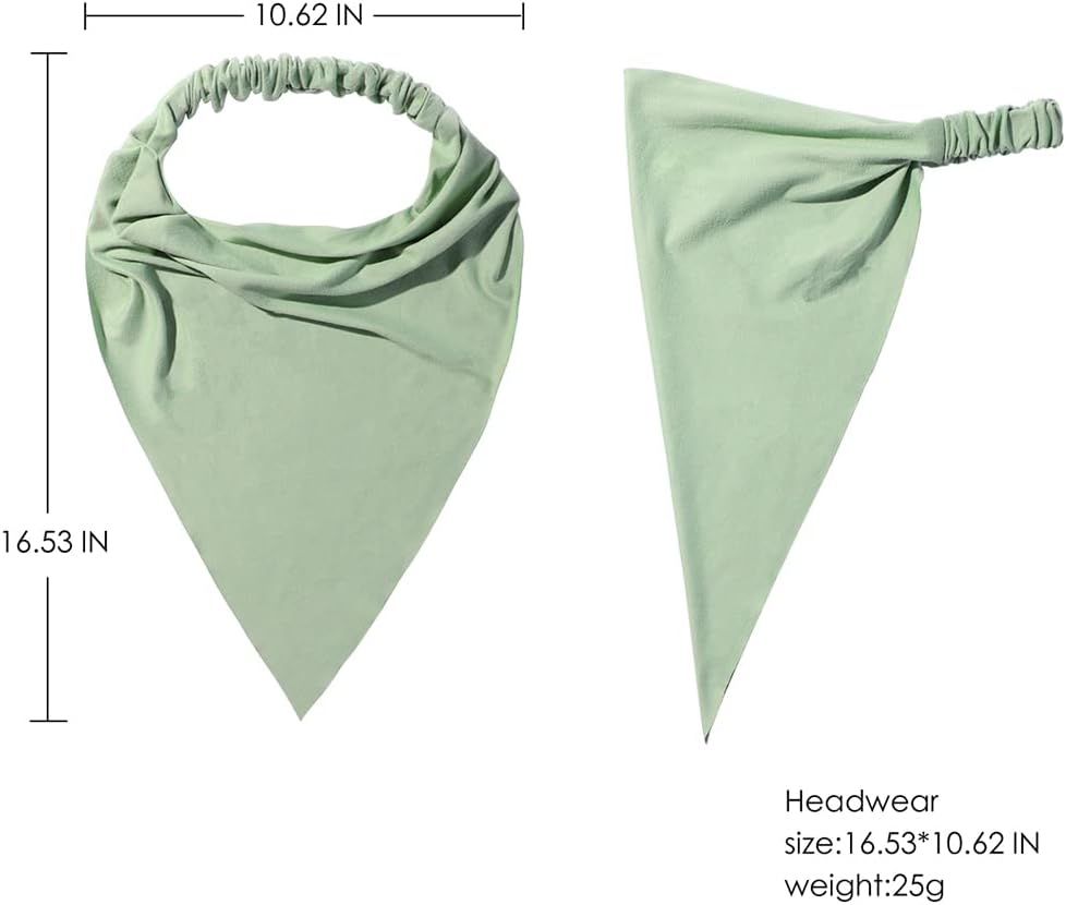 6 Pack Hair Scarf Headband for Women Elastic Bandana Head Scarf Large Boho Triangle Kerchief with Clips Non Slip Scarves - Image 6