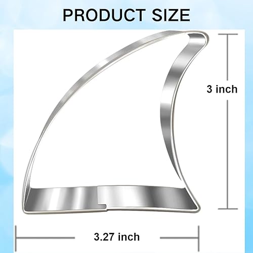 Miniatura 4 de Cortador de galletas de aleta de tiburón de 3.3 pulgadas, moldes para fiestas de cumpleaños con temática de tiburón