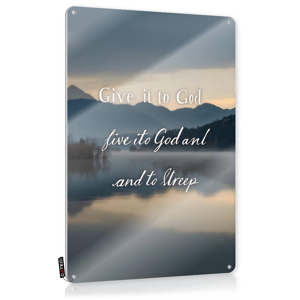 Fzfn Colour Funny Wall Signs Sleek Front Door Decorations Home Decor - Trusting In Divine Guidance Amidst Nature's Serenity Haves Rustic Style Artwork For Tiki Bar(30X40cm)