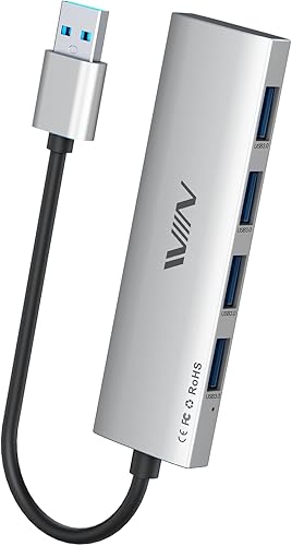 Miniatura 8 de Concentrador USB 3.0, extensor divisor USB de 4 puertos, adaptador portátil multipuerto de datos para laptop, Xbox, unidad flash, disco duro,