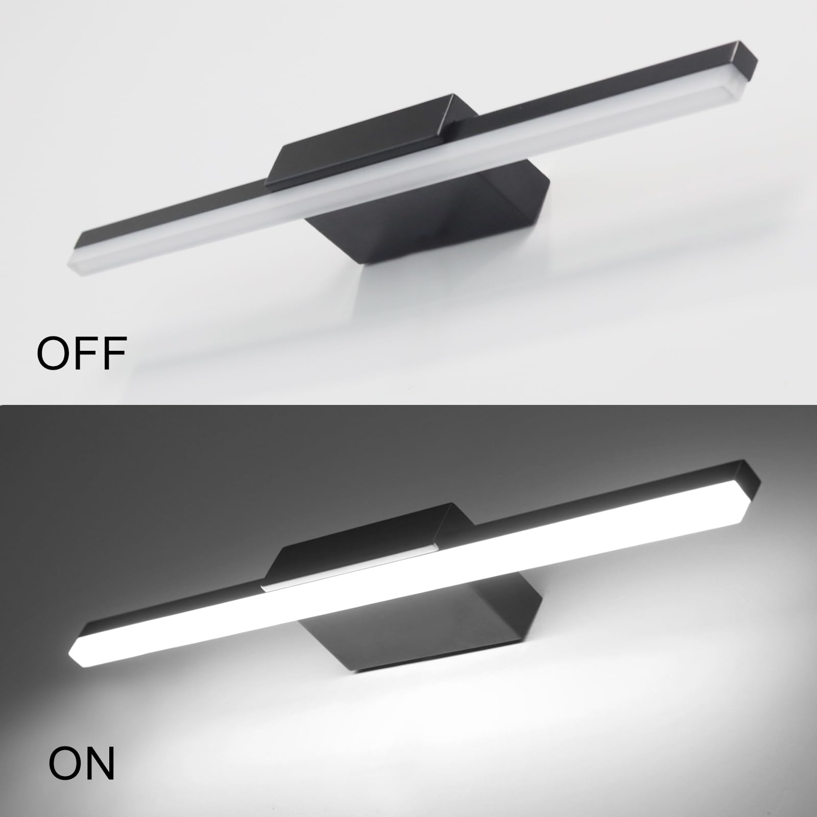 LED 12W IP44 Miroir Applique Murale Éclairage De Salle De Bain Nickel Intérieur Éclairage Avec Interrupteur, 60CM 3000K Appliques Pour Tableaux | Leroy Merlin