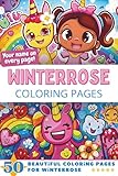  Winterrose Coloring Pages: Wow-Effect! Your name on every page - Winterrose coloring book - 6x9\