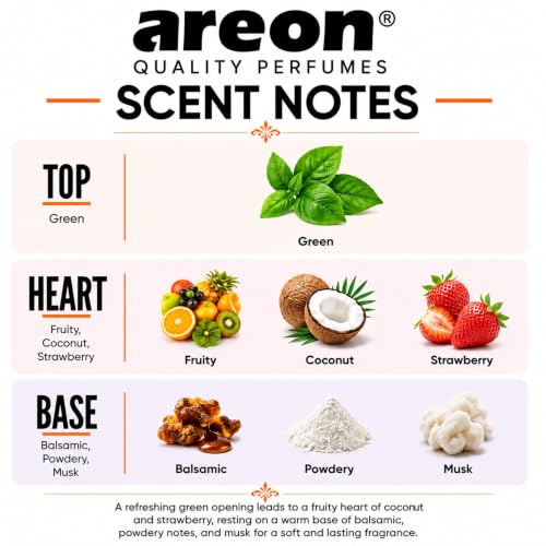 Image of AREON Pearls Coconut Hanging Air Freshener, Quality Perfume Pack of 1