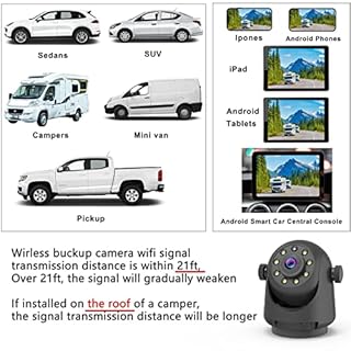 YEOIZO Wireless Magnetic Backup Camera for Trailers/RV/Camper - WiFi Rechargeable HD Night Vision, No Wiring/Drilling, Easy Hitch Alignment, Compatible with iPhone/Android/iPad (Gooseneck/Fifth Wheel)