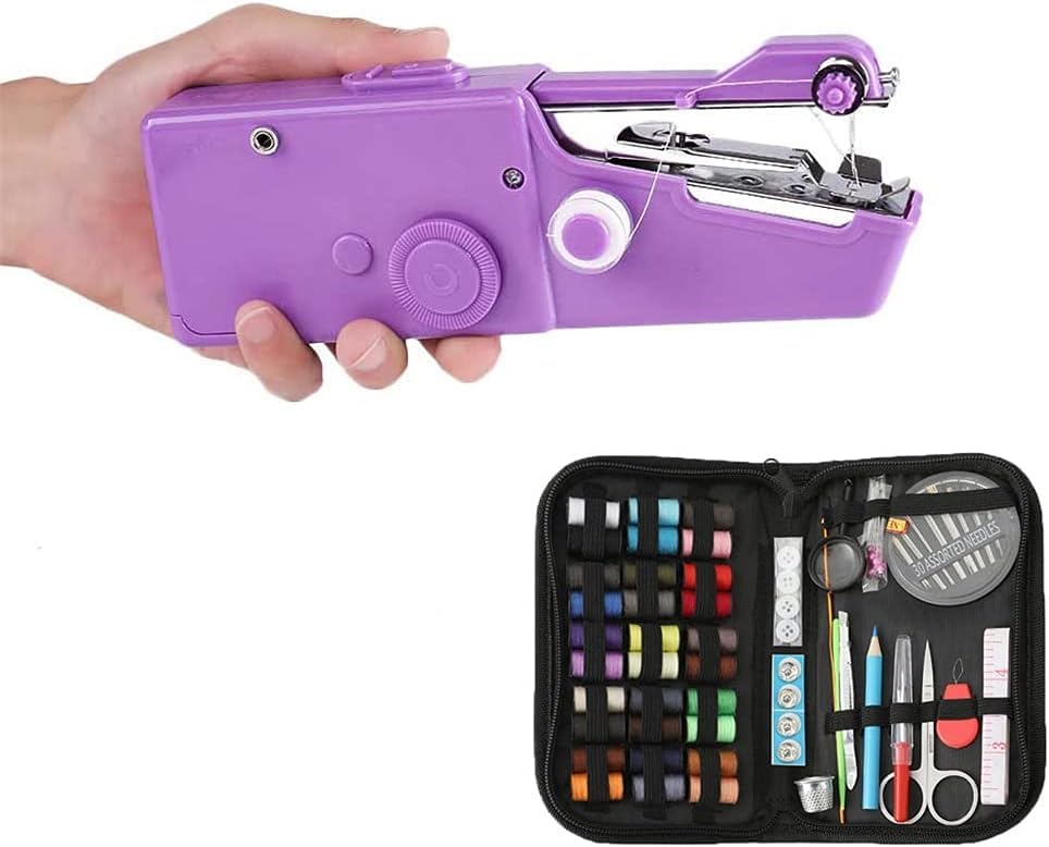 Naaimachine Draagbare Mini Huishoudelijke Handheld Elektrische Steek Handwerkset voor doe-het-zelf-kleding - Image 5